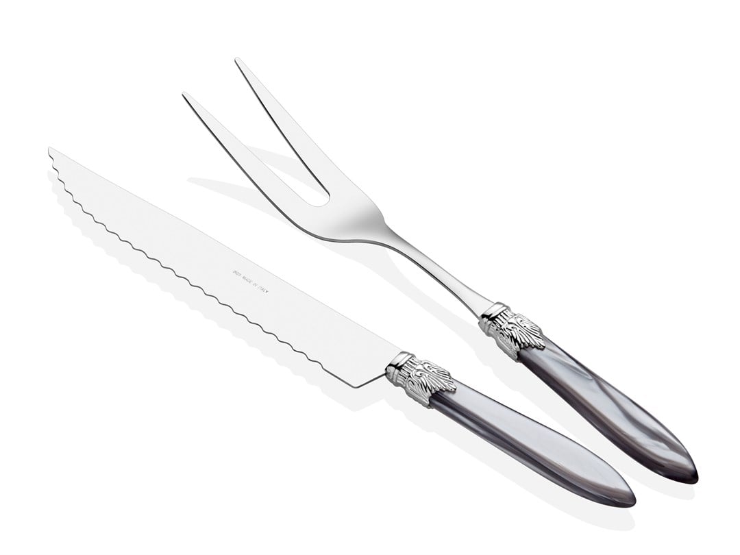 Laura Chrome gri et çatal bıçak seti