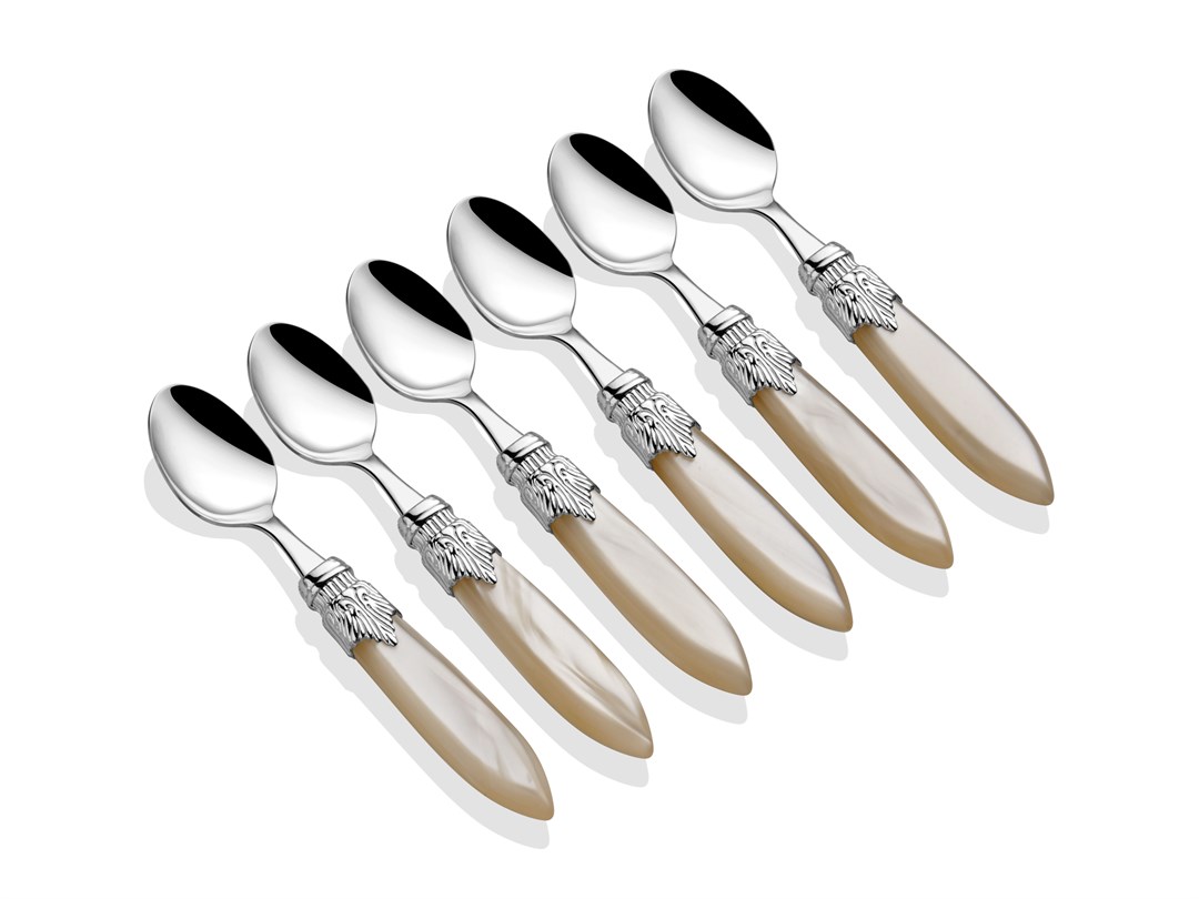 Laura Chrome kemik 6lı çay/nescafe kaşık seti