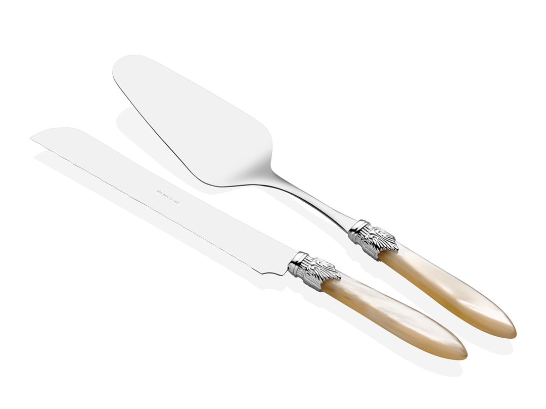 Laura Chrome kemik pasta servis seti