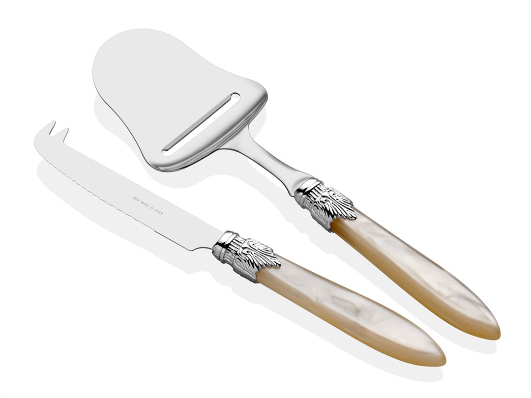 Laura Chrome kemik peynir servis seti