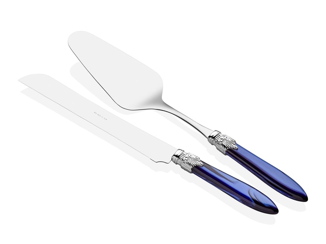 Laura Chrome lacivert pasta servis seti