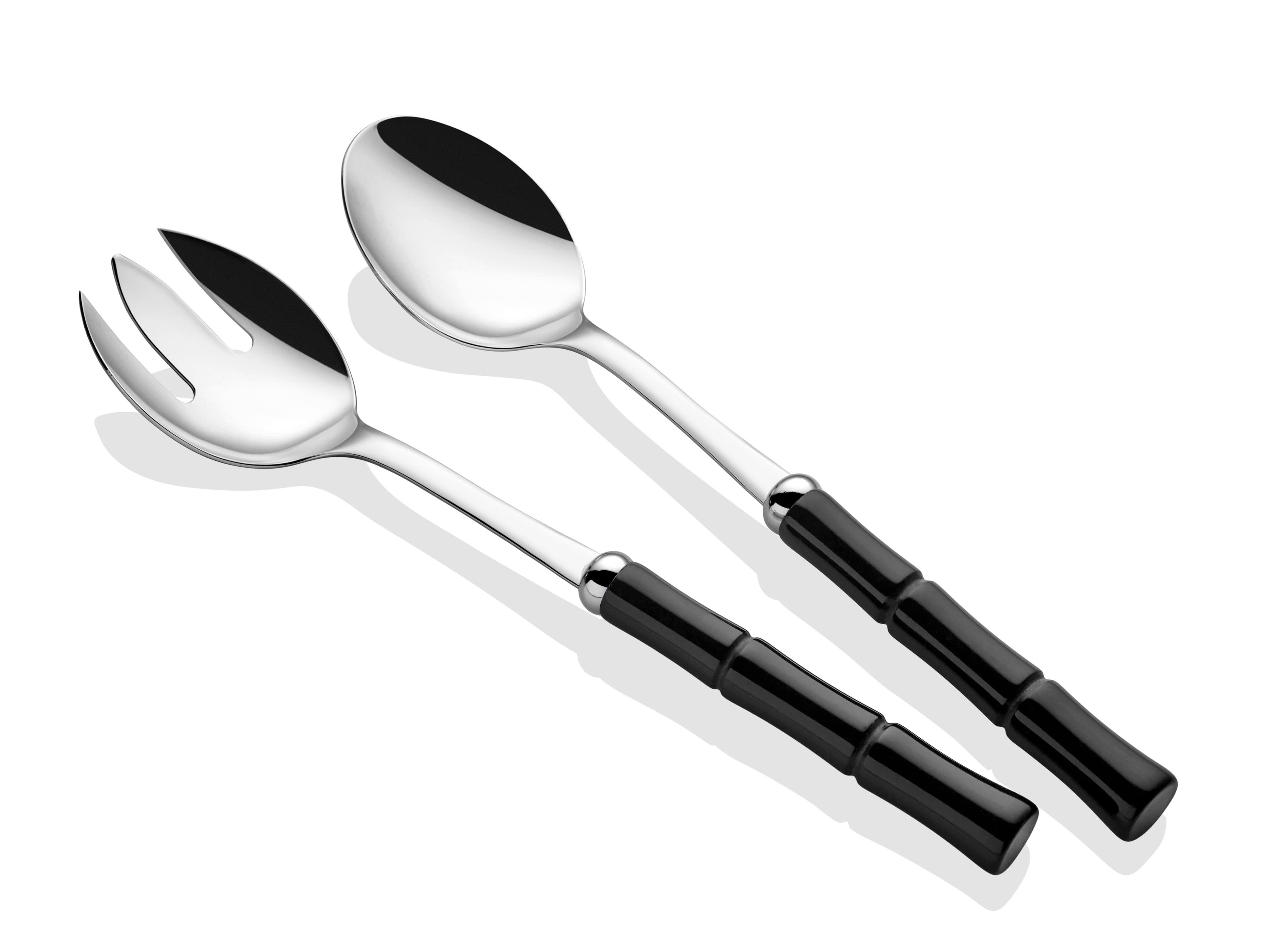 Salata Servis SetiRIVADOSSIEle TrendBamboo Siyah Salata Servis Seti