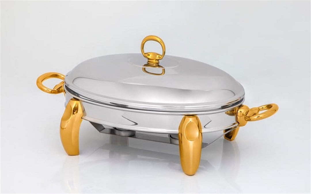 Termal Servis KaplarıMAT STEELEle TrendMum Isıtıcılı Oval Servis Seti 3 Litre