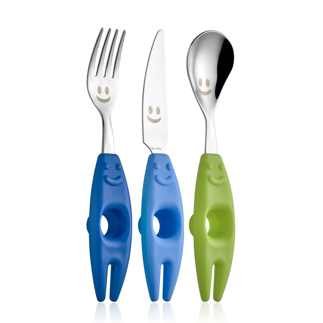 Trebimbi Gnam Mavi 3p Çocuk Çatal Bıçak Seti