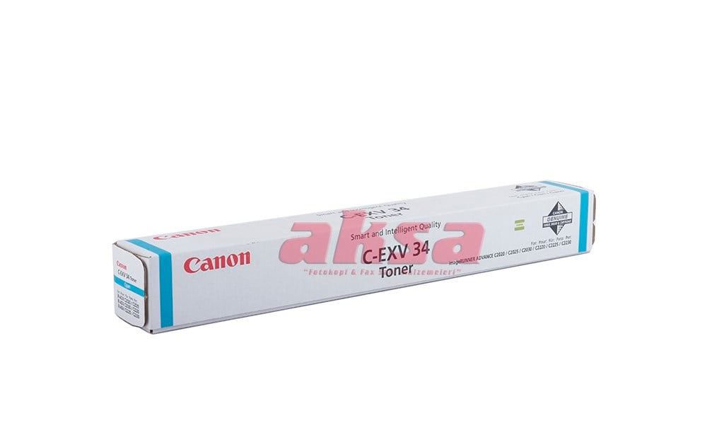 CANON C EXV 34 Orijinal Cyan Toner 3783B002AA   iR C 2020 / 2025i / 2030i / 2220L / 2225i / 2230i