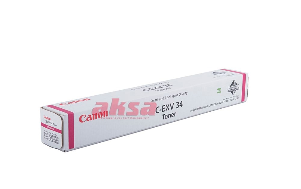 CANON C EXV 34 Orijinal Magenta Toner 3784B002AA   iR C 2020 / 2025i / 2030i / 2220L / 2225i / 2230i