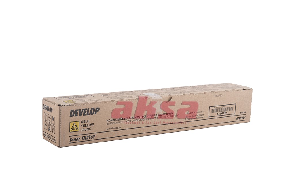 DEVELOP TN 216Y Orijinal Yellow Toner A11G2D1   ineo + 220 280