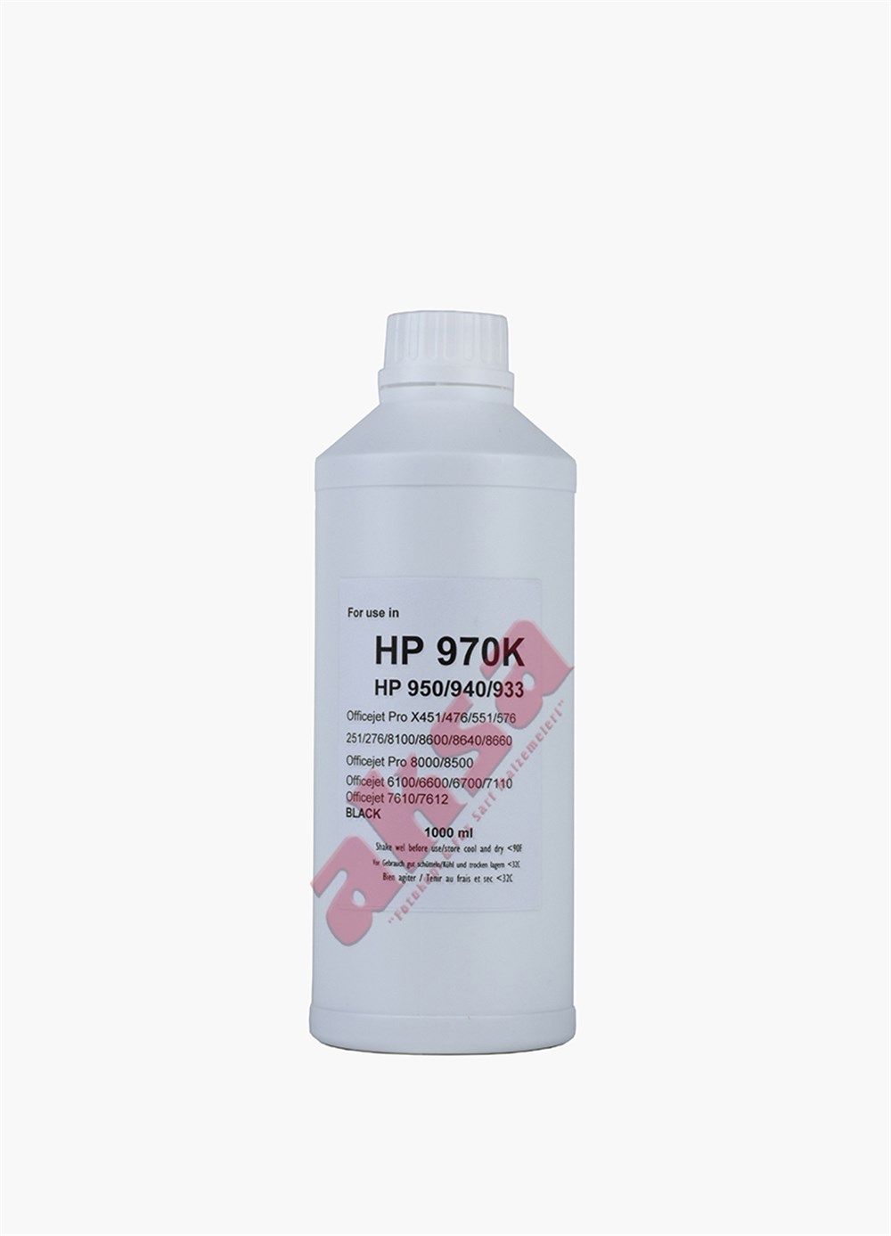 HP (NR 970 940 950 940 933) Siyah Premium Mürekkep (1 Kg)   Officejet Pro X451/476/551/576/251/276/8100/8600/8640/8660  Pagewide 352dw 377dw 452dn dw 477dn dw 552dw 577dw 55250dw P57750