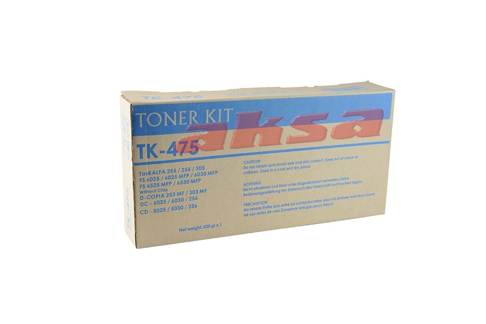 KYOCERA TK 475 Reel Toner ( 520 GR)   KOLİ 10LU FS 6025 6030 6525 6530MF P Taskalfa 255 255B 256 305  UTAX CD 256, 5025, 5030, TA 256, 6025, 6030 (Chip Farklı)