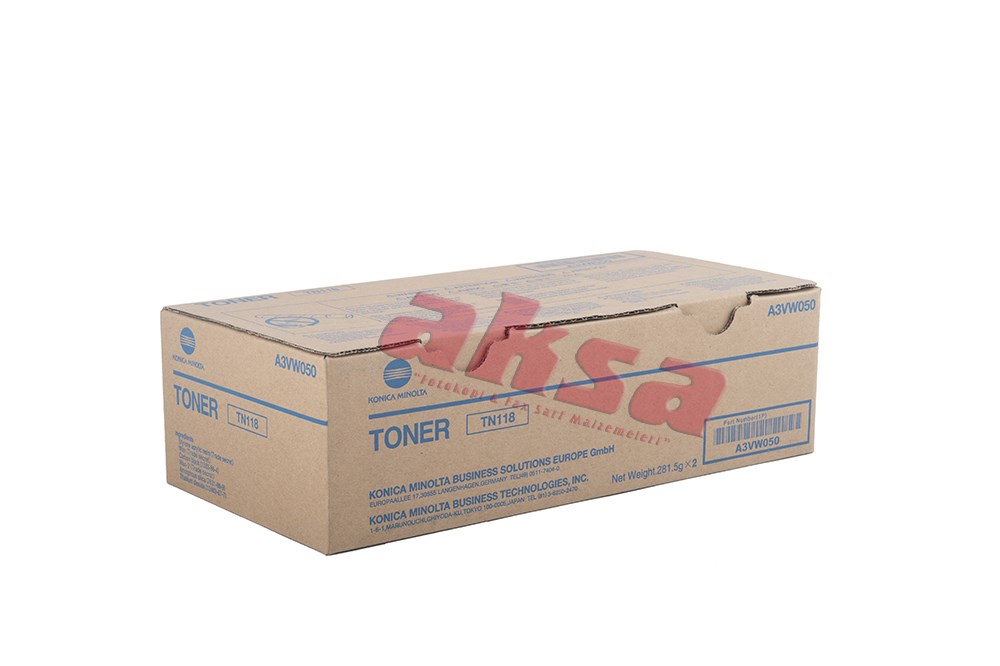 MINOLTA TN 118 Orijinal Toner Bizhub 215 A3VW050   BIZHUB 195/ 215