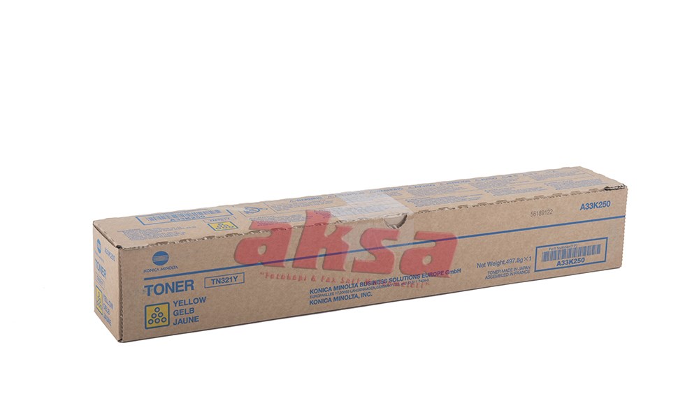 MINOLTA TN 321 Yellow Orjinal Toner 25K Bizhub C 224 284 364   Bizhub C 284 Bizhub C 224e Bizhub C 284e Bizhub C 224 Bizhub C 364e  , Bizhub C364