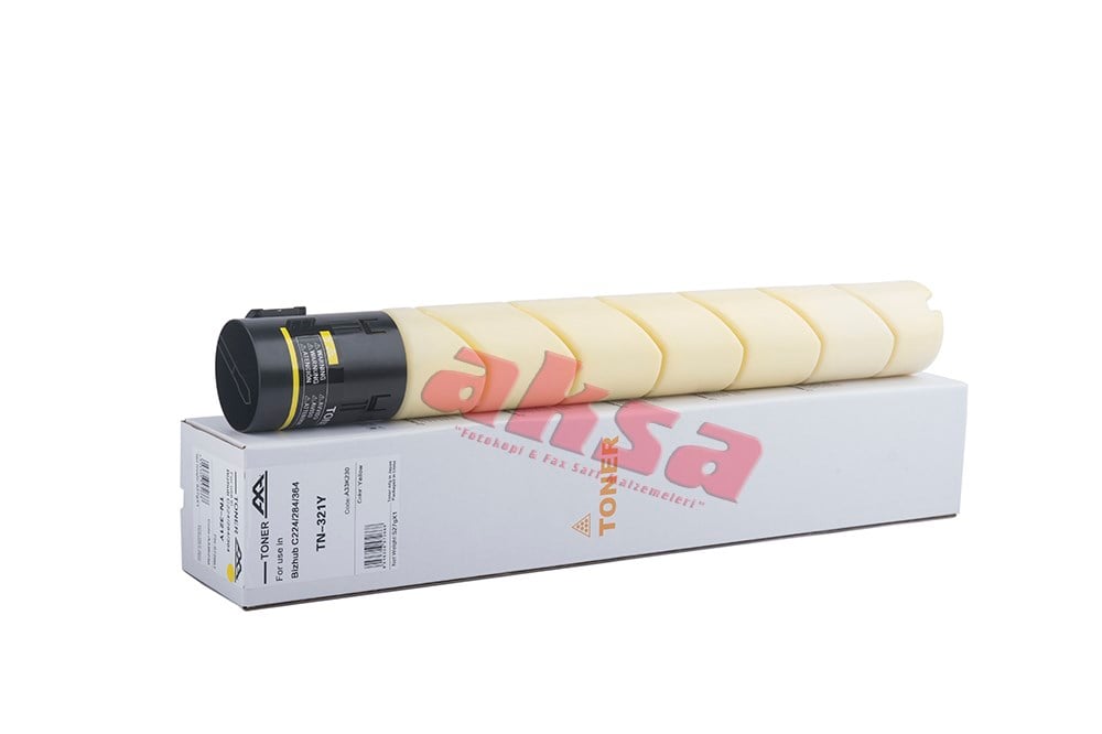 MINOLTA TN 321 Y Toner 25K 527g Bizhub C 224 284 364 224e 284e 364e   Bizhub C 224 C 284 C 364/ 224e/ 284e/ OLİVETTİ MF 222/ 282/ 362  MURATEC MFX 2280/ 2880/ 3680