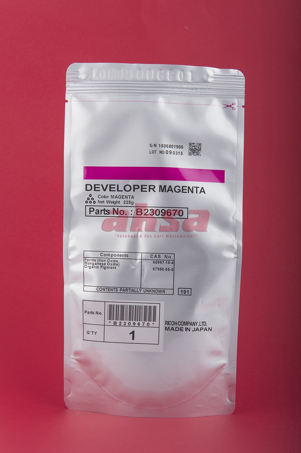 RICOH MPC 2500 C 3000 Orijinal Magenta Developer B2309670