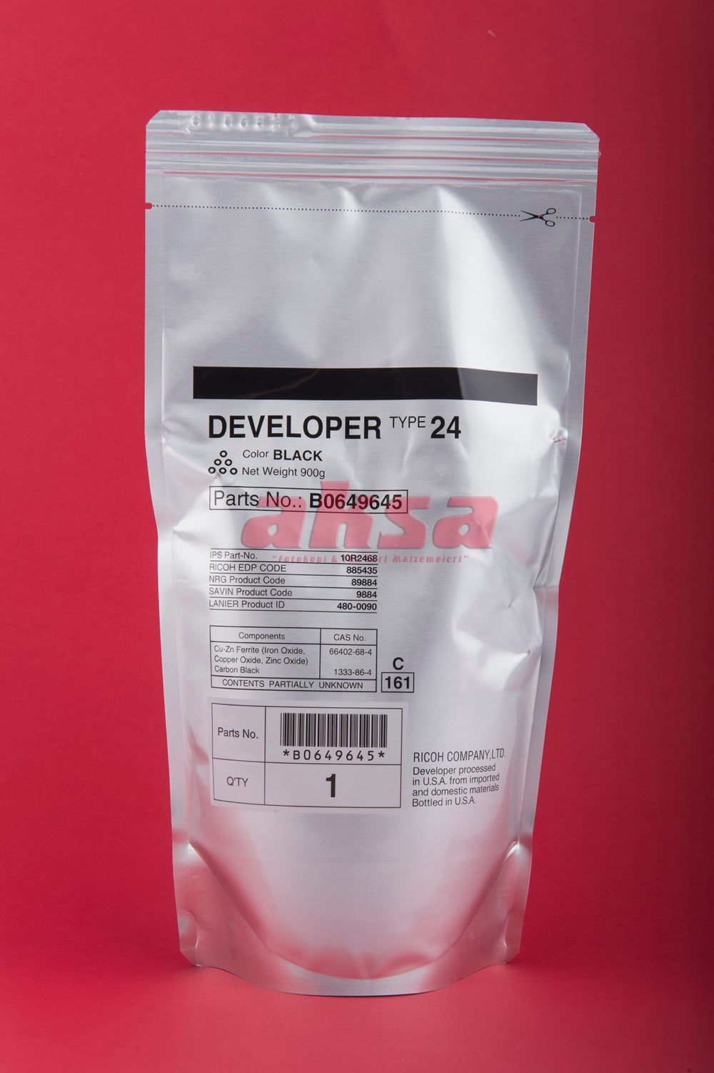 RICOH TYPE 24 Orijinal Developer ( B0649645 B0649640) 1060 2060 6001 7500   Aficio 2051 2075/ MP 5500/ 6002/ 6500/ 6503/ 7001/ 7502/ 7503/ 9003  MP 6000/ 7000/ 8000/ 8001/ 9001/ 9003/ SP 9100DN/ DSM 651/ 660/ 675/ 755/ 765