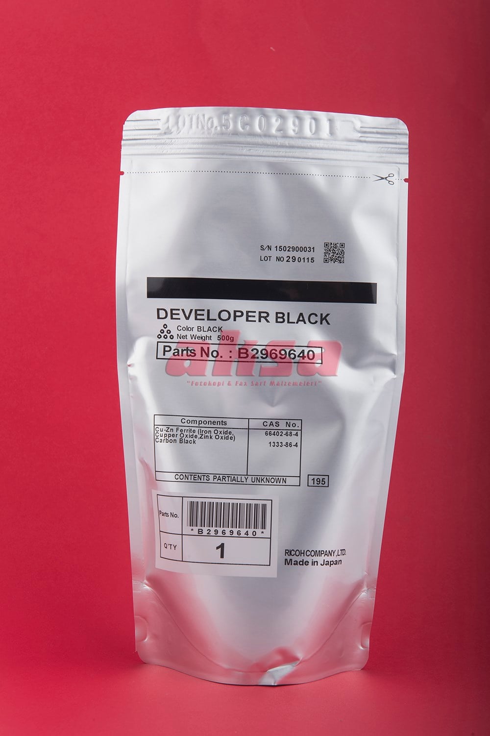 RICOH TYPE MP 4500 Orijinal Developer B2969640 MP 3000 MP 4000   MP 3500\ 4000\ 4001\ 4002\ 4500\ 5000\ 5001\ 5002\ 8200DN  500 GR