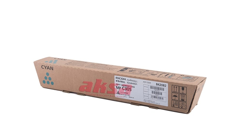 RICOH MPC 305 Orjinal Cyan Toner ( 841595 )( 842082 )   Aficio MPC 305 / Aficio MPC 305SP / Aficio MPC 305SPF  (Koli 6 lı)