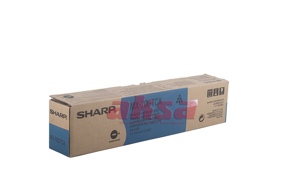SHARP MX 70GTCA Orijinal Cyan Toner   MX 5500N 6200N 7000N 7001N