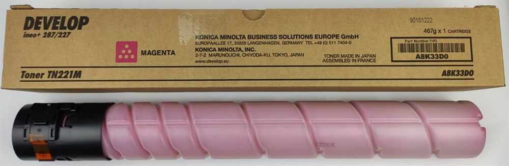 DEVELOP TN-221M Orijinal Magenta Toner  A8K33D0   ineo C227/287
