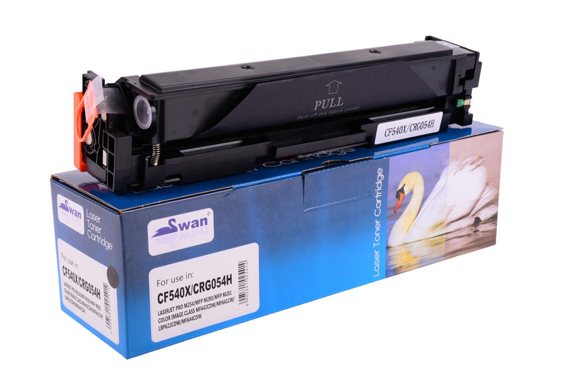 HP CF 540X CRG 054H Swan Black Laser Toner Pro M254nw M254dw M281fdn w   (KOLİ 20)   i SENSYS MF 643Cdw/ 644Cdw/ 645Cx