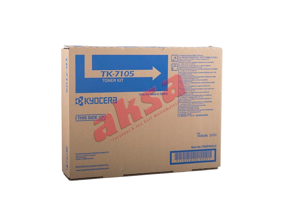 KYOCERA TK 7105 Orijinal Toner 20 000K 1T 02P80NL0   Taskalfa 3010 Taskalfa 3011İ