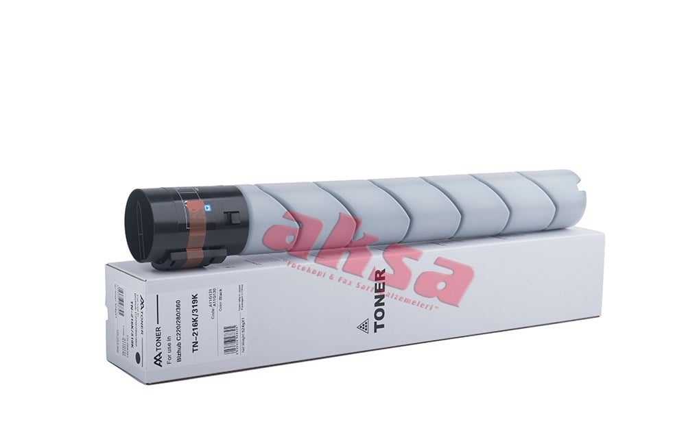 MINOLTA TN 216 K TN 319 K AA Black Toner 524g Bizhub C 220 280 360   Bizhub C 220 C 280 C 360 DEVELOP İneo C 220 C 280 C 360