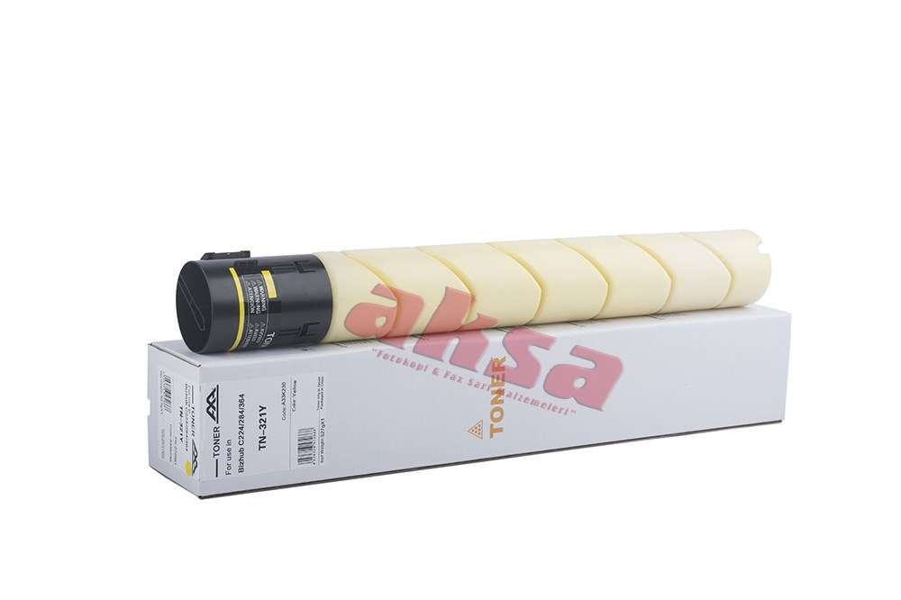 MINOLTA TN 321 Y Toner 25K 527g Bizhub C 224 284 364 224e 284e 364e   Bizhub C 224 C 284 C 364/ 224e/ 284e/ OLİVETTİ MF 222/ 282/ 362  MURATEC MFX 2280/ 2880/ 3680