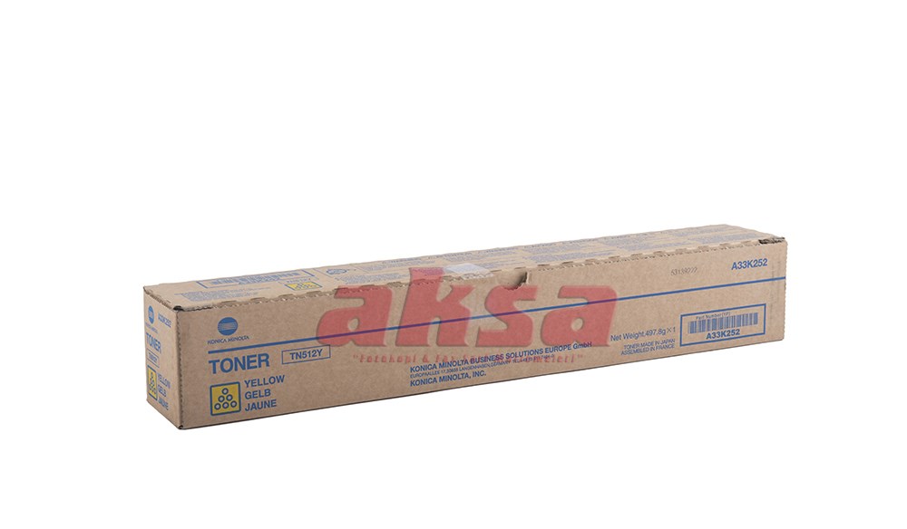 MINOLTA TN 512Y Orijinal Yellow Toner Bizhub C 454 C 554 A33K252   BIZHUB C 454/ C 554