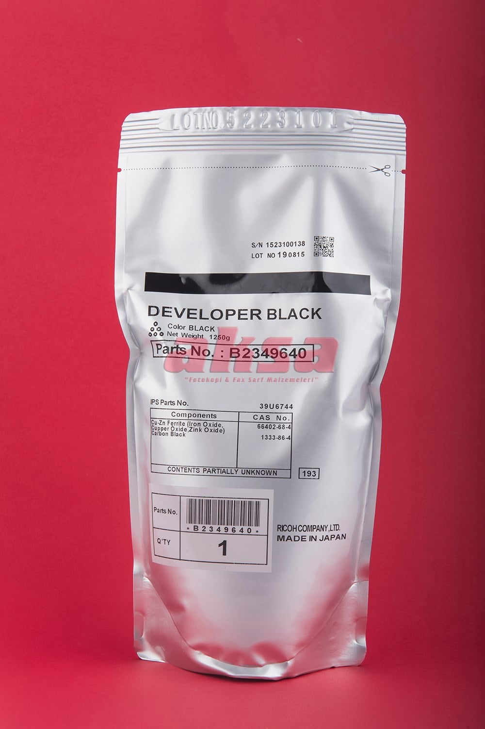 RICOH TYPE 27W Orijinal Developer B2349640 MP 9000 1100 1350   MP 1100 1350 9000 9001/ PRO 906EX 1106EX  NRG DSM 790, 7110, 7135, MP 1100, 1350, 9000
