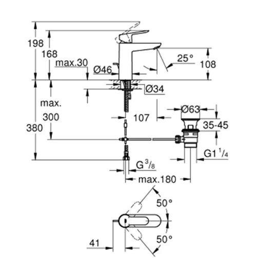 Grohe BauEdge Lavabo Bataryası