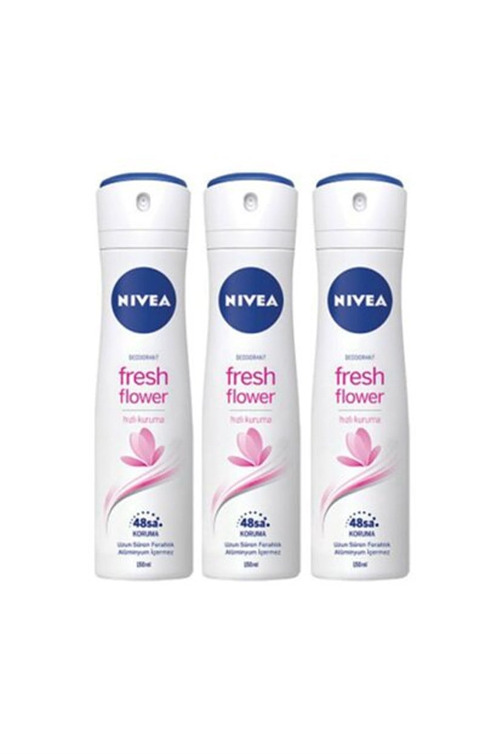 3 Adet Nivea Deo 150 Ml Fresh Flower Kadın 