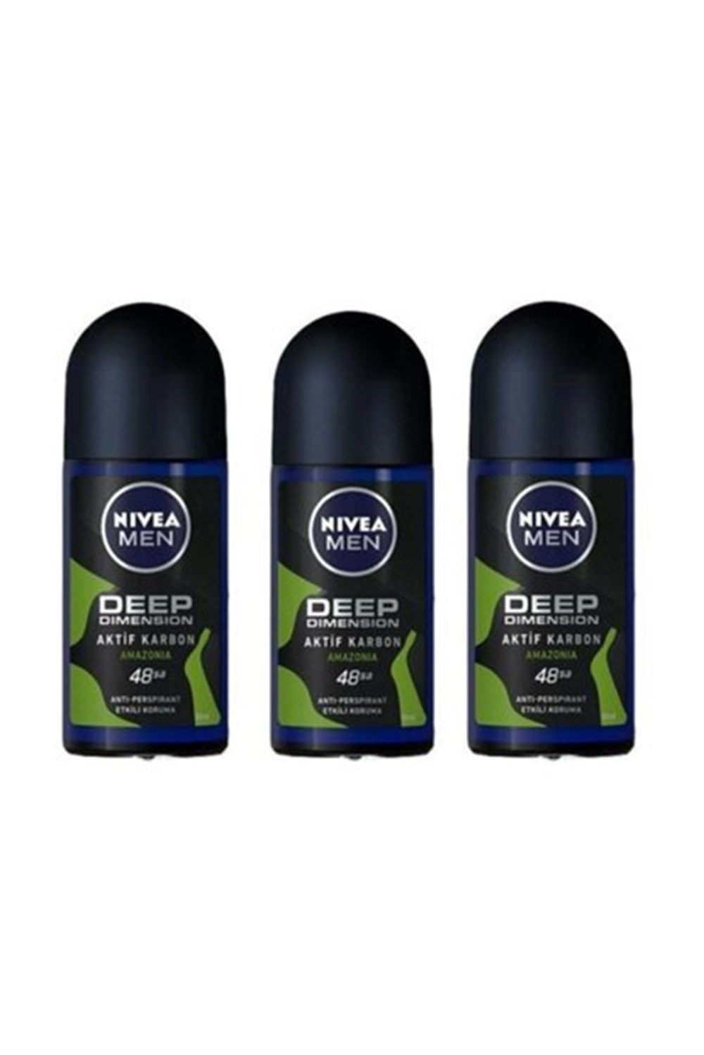 3 Adet Nivea Roll-On 50 Ml Erkek Deep Amazonia 
