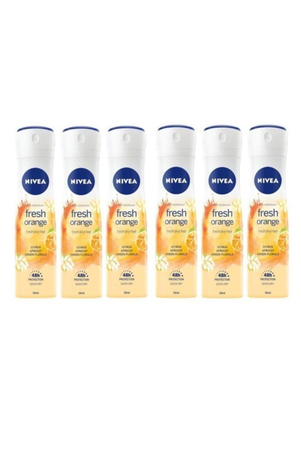 6 Adet Nivea Deo 150 Ml Fresh Senses Orange