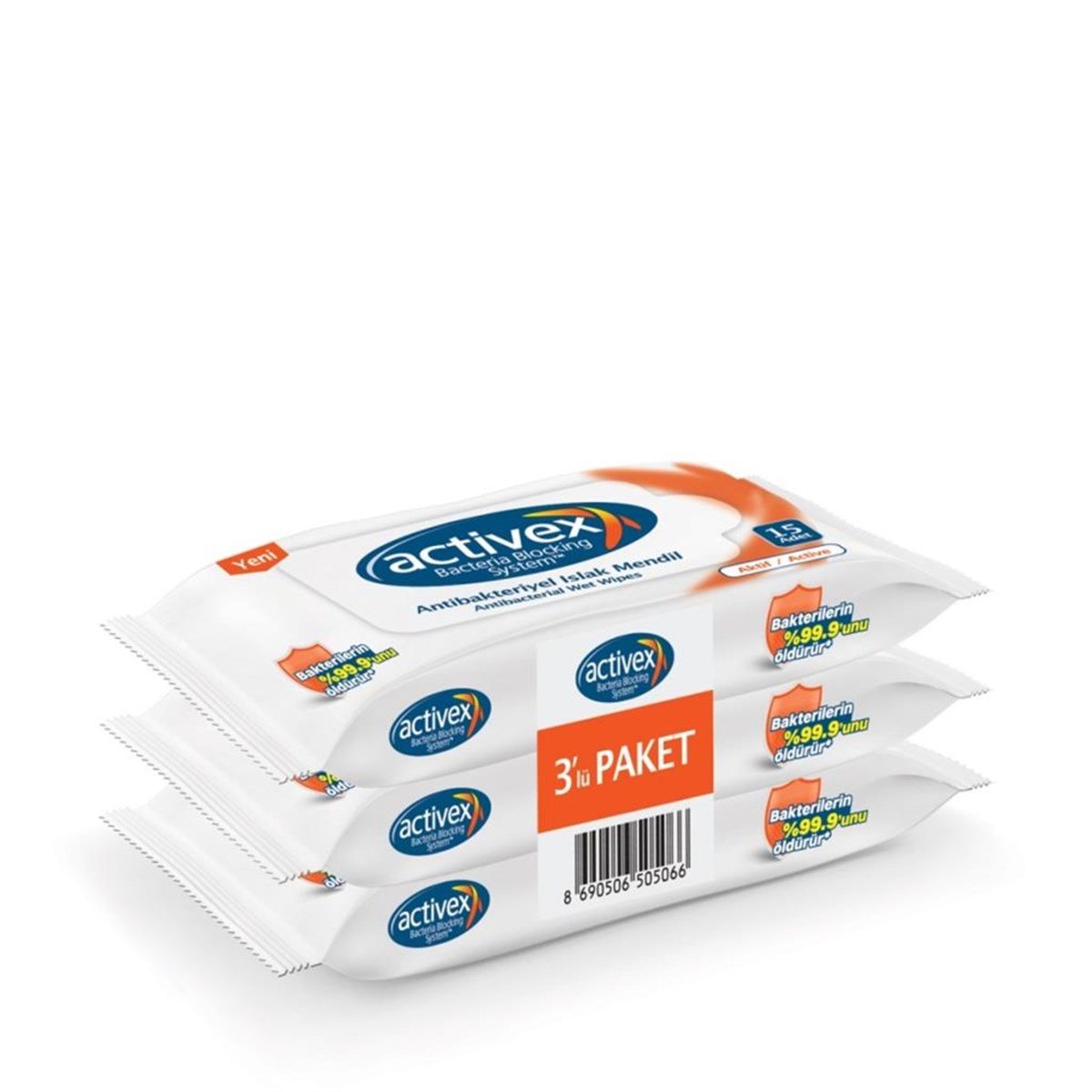 Activex Antibakteriyel Islak Mendil Aktif 15*3'lü Aktif