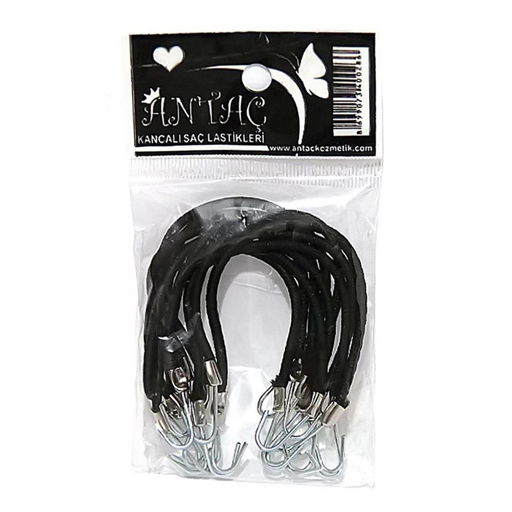 Antaç Siyah Kancalı Saç Lastik Toka