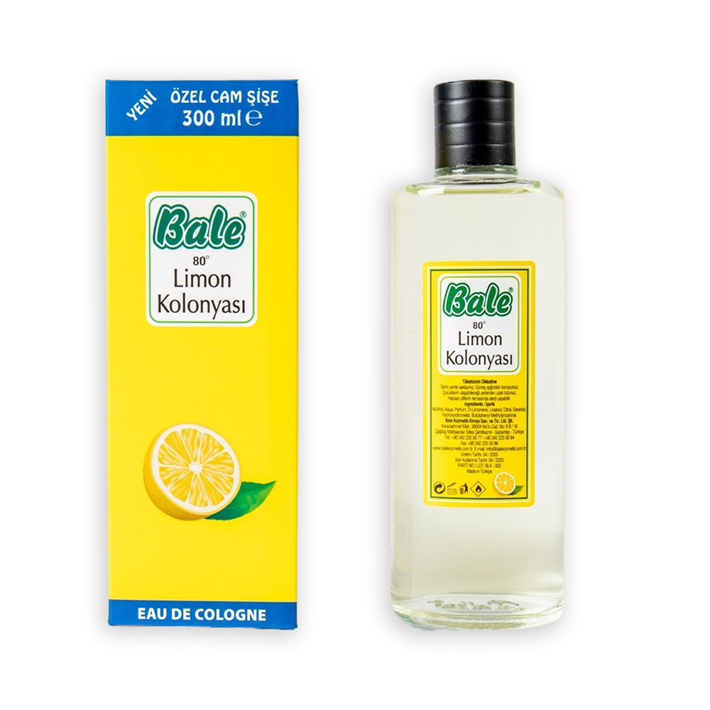 Bale Limon Kolonyası 300 Ml Kutulu Cam Şişe 