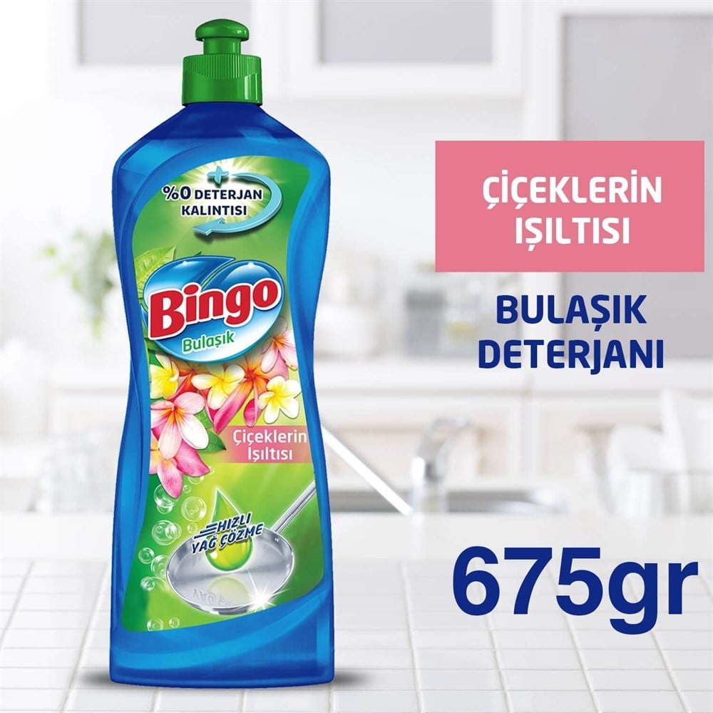 Bingo Sıvı Bulaşık Deterjanı 675 g Çiçeklerin Işıltısı