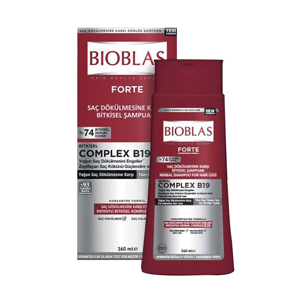 Bioblas Forte Complex B19 Yoğun Saç Dökülmelerine Karşı Bitkisel Şampuan 360 Ml