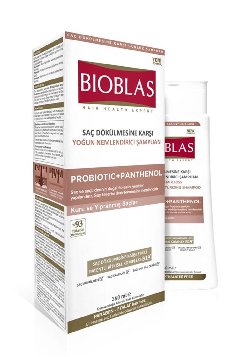 Bioblas Saç Dökülmesine Karşı Yoğun Nemlendirici Şampuan Probiotic  Panthenol 360 ml