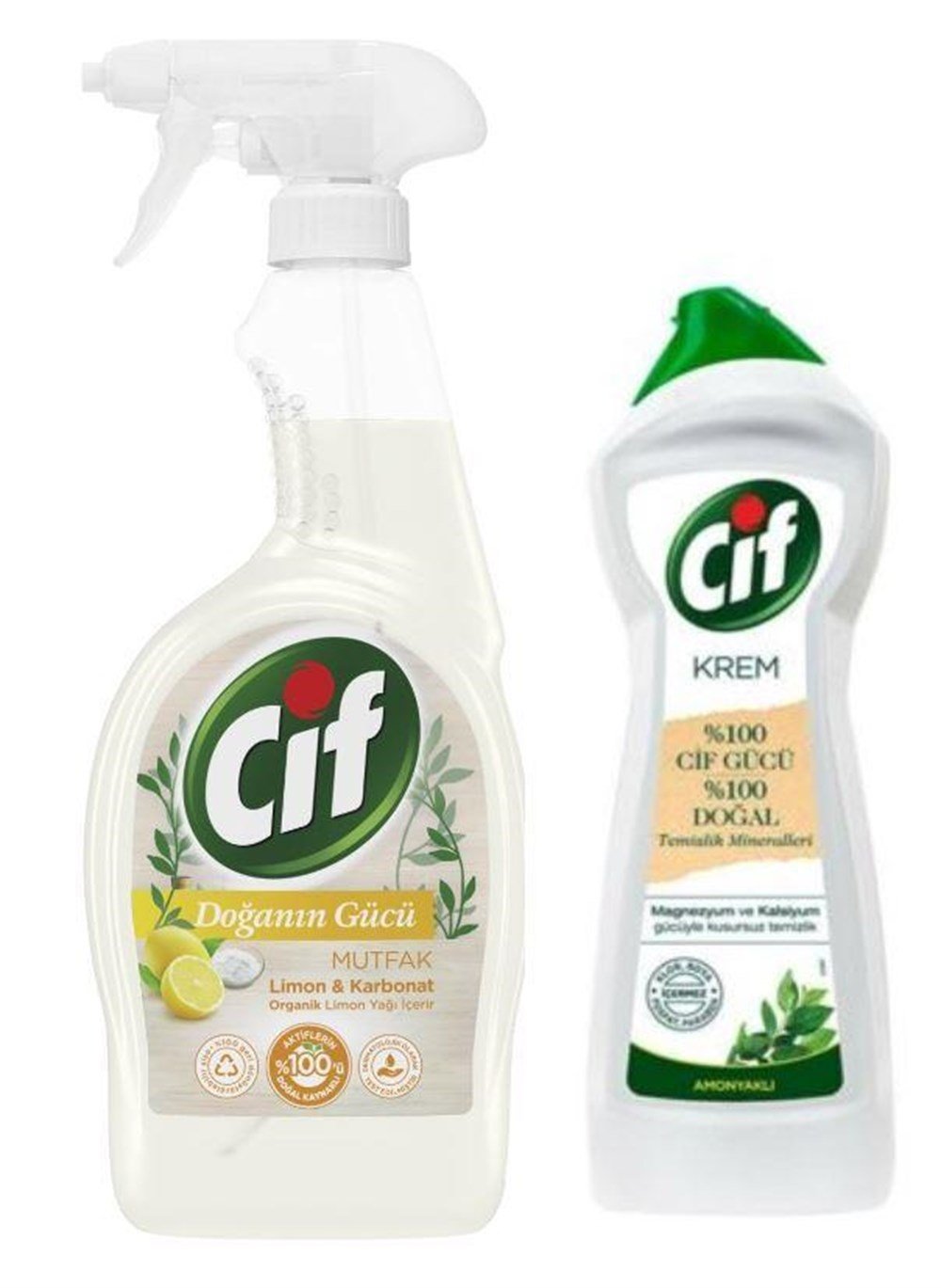 Cif Doğanın Gücü Mutfak 750 Ml + Cif Krem Amonyaklı 750 Ml