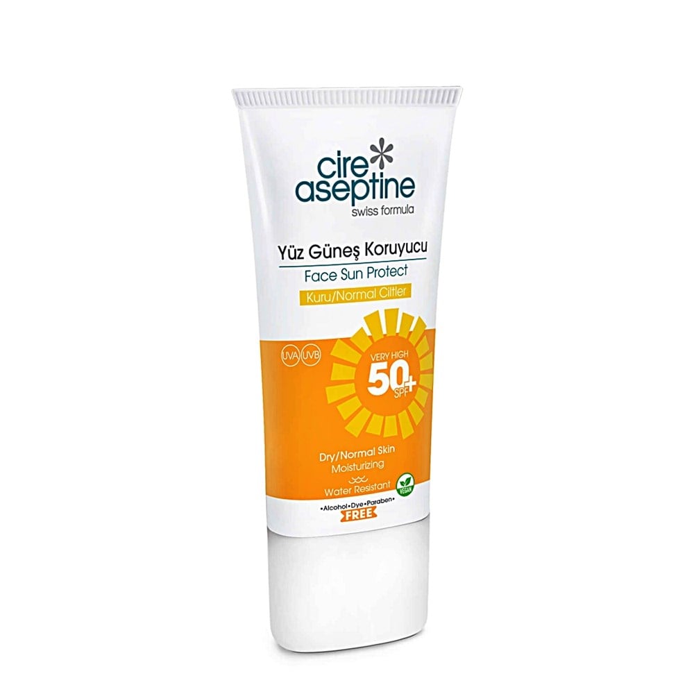 Cire Aseptine Yüz Güneş Koruyucu Kuru/Normal Ciltler SPF 50+ 50 Ml