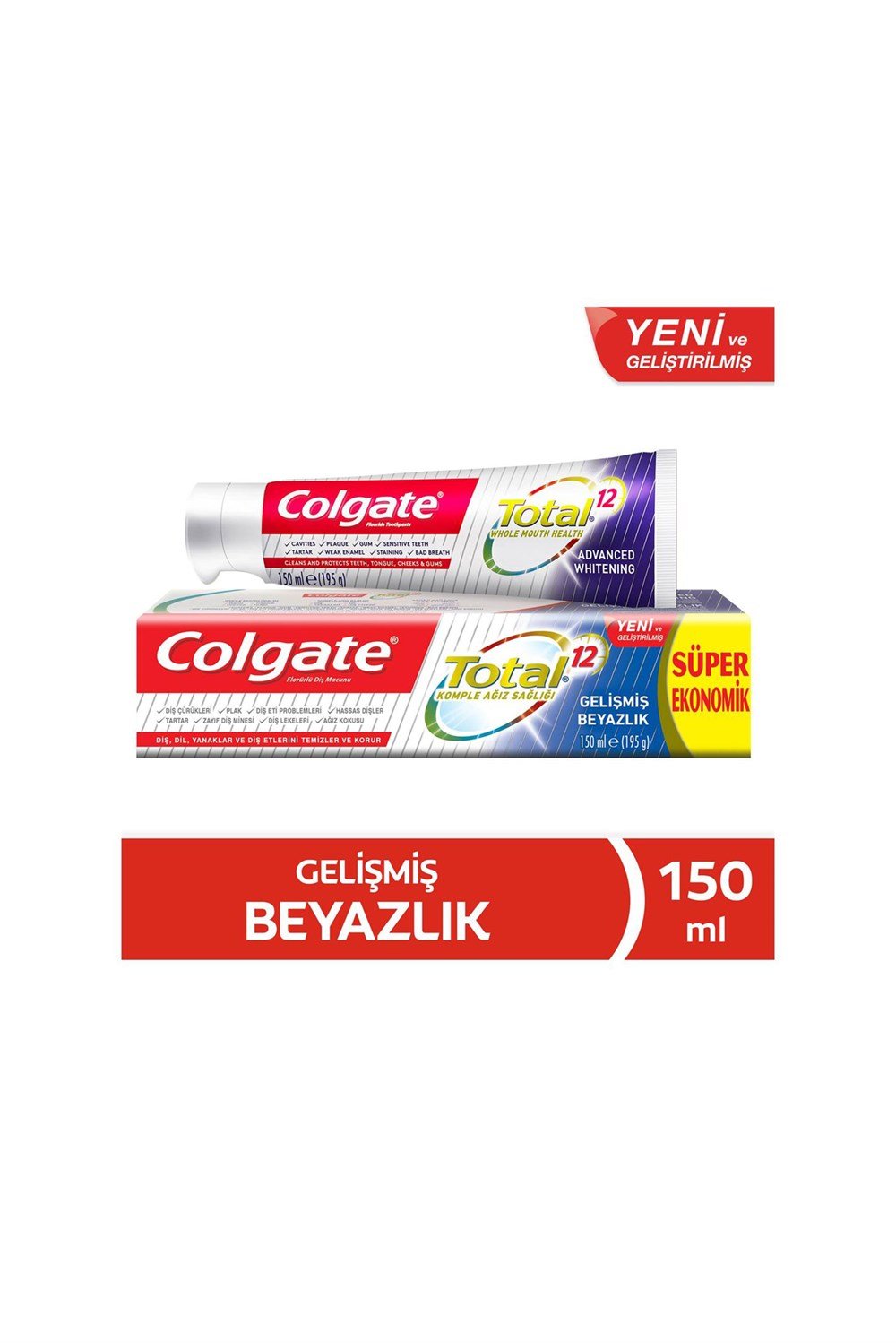 Colgate Total Gelişmiş Beyazlık Beyazlatıcı Diş Macunu 150 Ml Skt 30/09/2021
