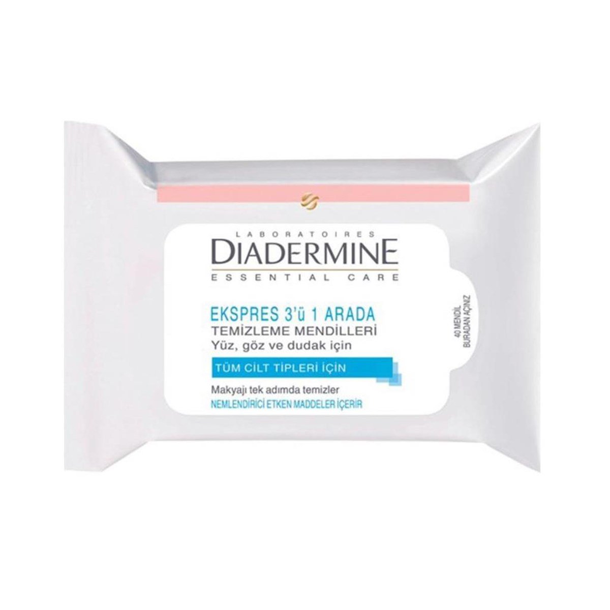 Diadermine Express 3'ü 1 arada Temizleyici Mendil