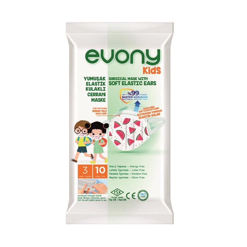 Evony Çocuk Maske 10'Lu
