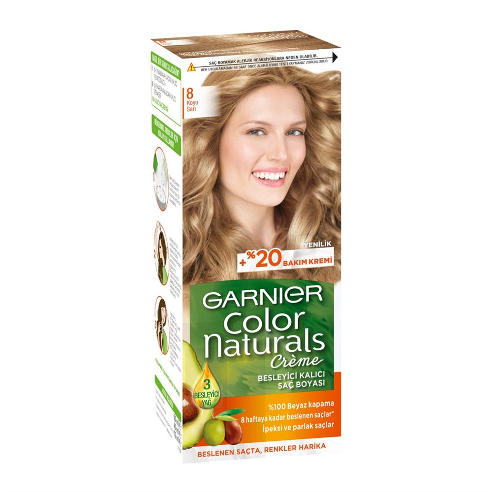 Garnier Color Naturals Saç Boyası 8 Koyu Sarı