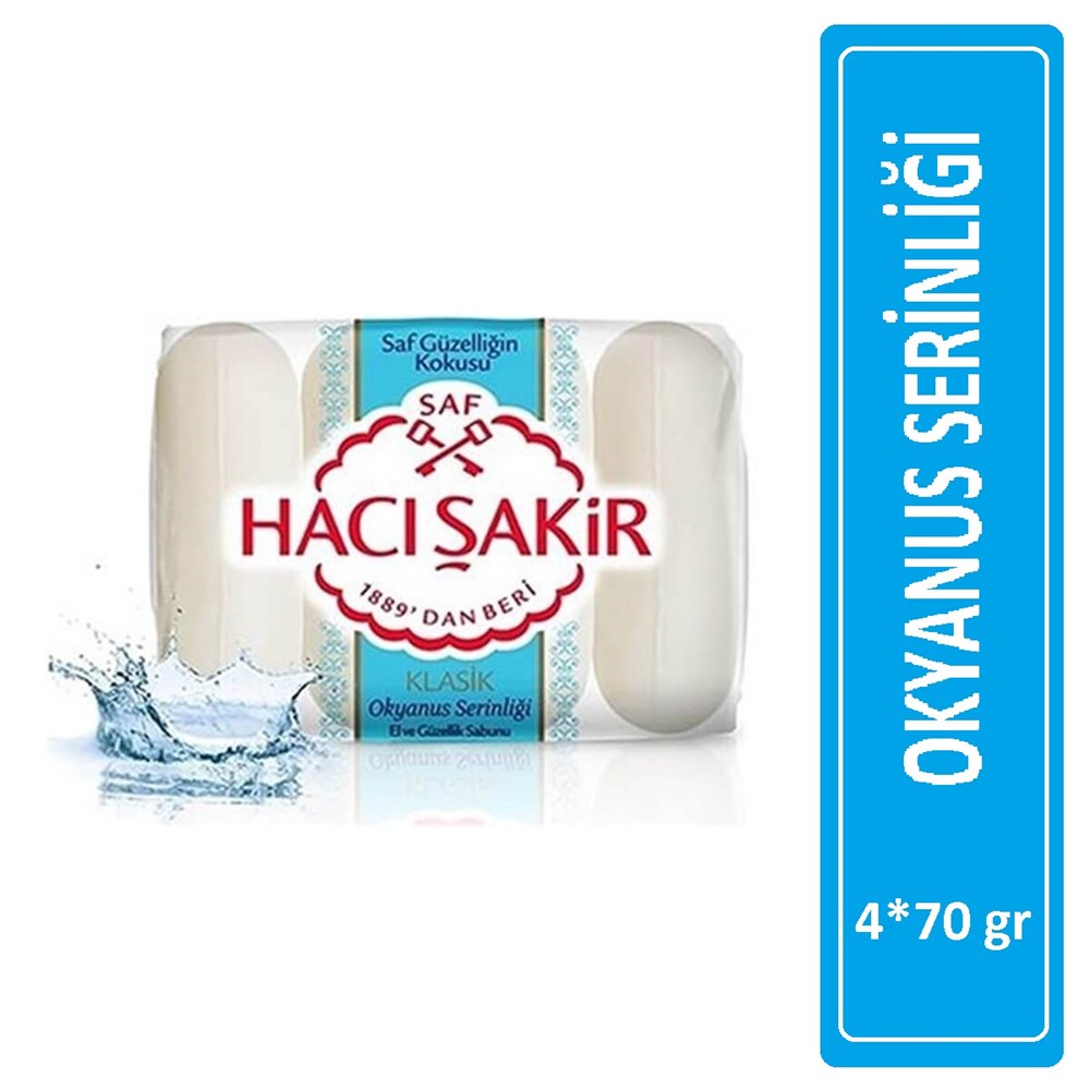 Hacı Şakir Sabun 4X70 Gr Klasik Okyanus Serinliği 4'Lü