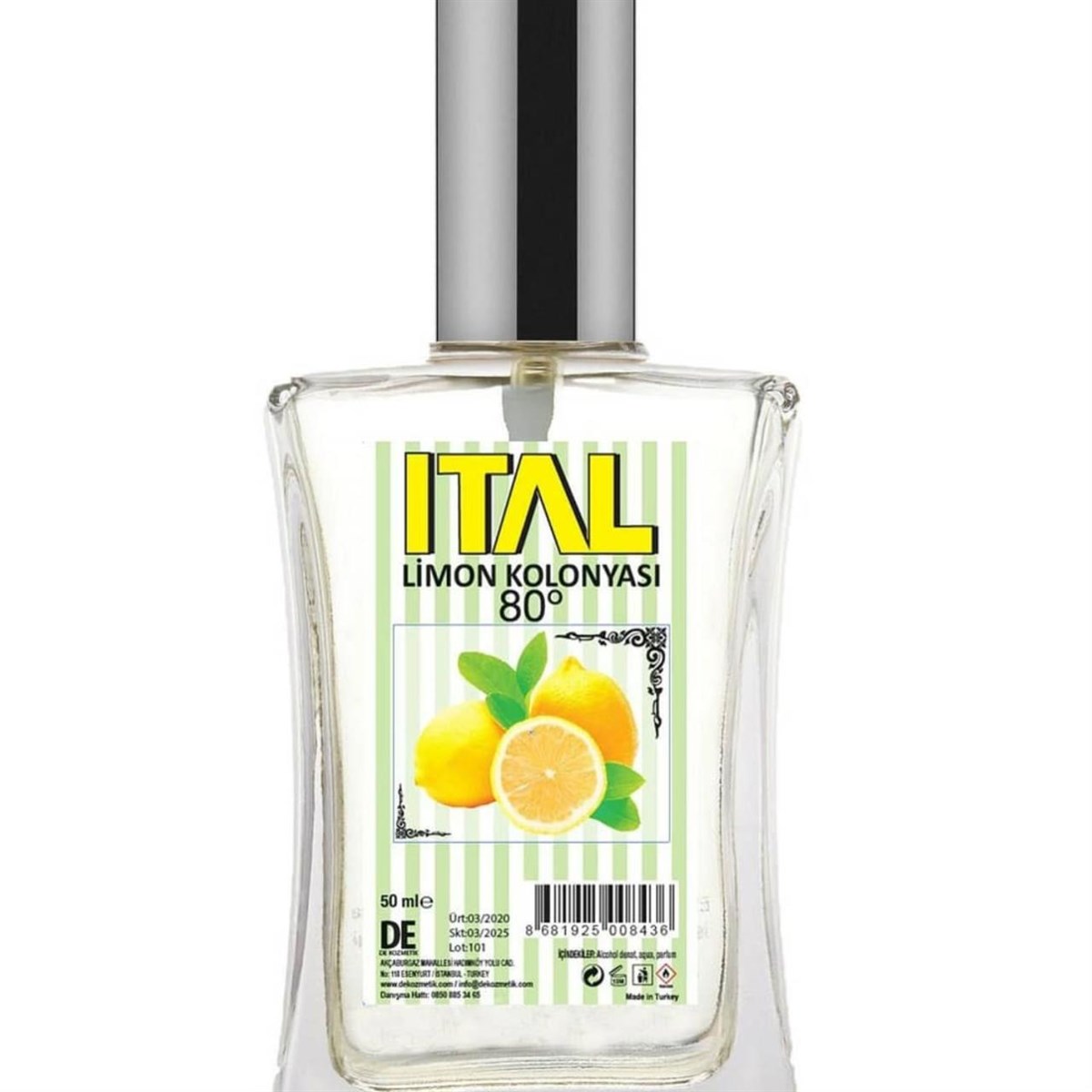 İtal Limon Kolonyası 80 Derece 50 Ml 