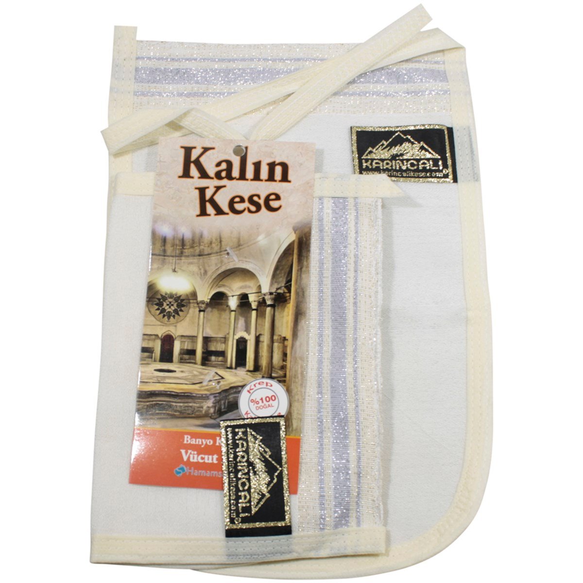 Kalın Banyo Kesesi Vücut İçin Beyaz