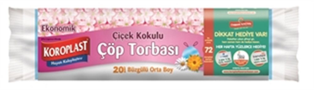 Koroplast Cöp Torbası Orta Boy Buzgulu Yasemin Kokulu 20*25