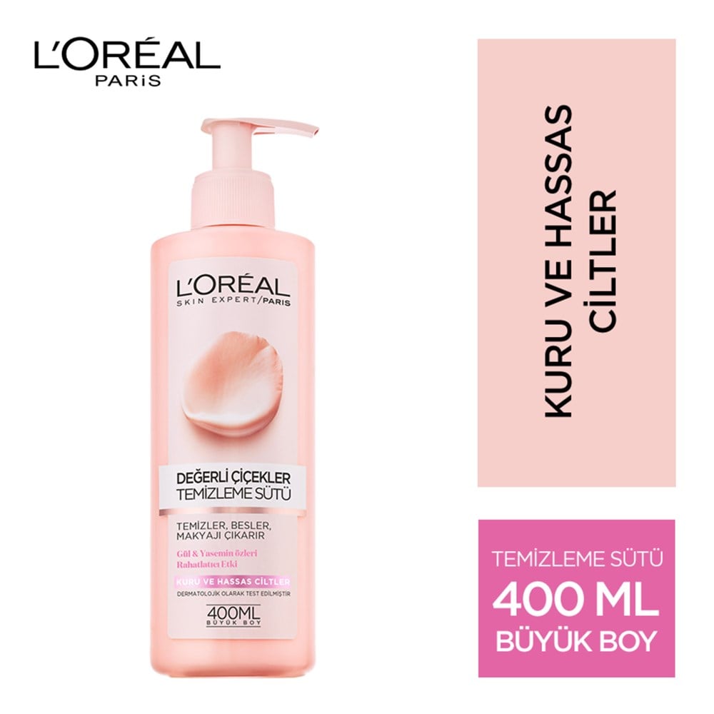 Loreal Paris Değerli Çiçekler Temizleme Sütü Kuru ve Hassas Ciltler 400 Ml