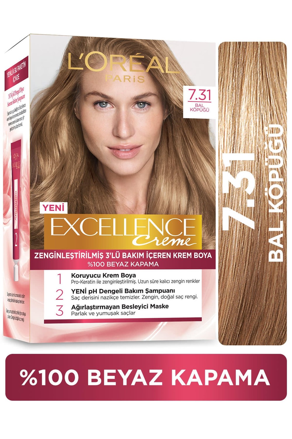 Loreal Paris Excellence Creme Saç Boyası 7.31 Bal Peteği